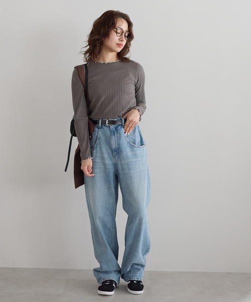 HEART MARKET(ハートマーケット)の「衿フリル針抜きリブロンTee(Tシャツ/カットソー・レディース・ホワイト/ナチュラル/ホワイト系/ブラック/ブラック系/チャコール/ミント・LL/LARGE/MEDIUM)」の16枚目の写真