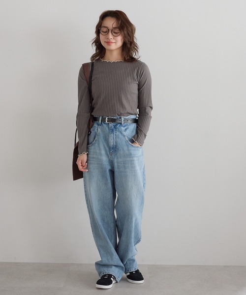 HEART MARKET(ハートマーケット)の「衿フリル針抜きリブロンTee(Tシャツ/カットソー・レディース・ホワイト/ナチュラル/ホワイト系/ブラック/ブラック系/チャコール/ミント・LL/LARGE/MEDIUM)」の17枚目の写真