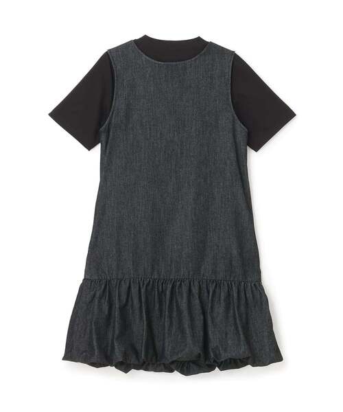 pom ponette junior（ポンポネットジュニア）の「【AMI】【接触冷感】デニムバルーンジャンスカインナーセット（ワンピース・キッズ・ブラック・M:150cm/L:160cm）」の2枚目の写真