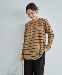 表面質感立体ラインボーダーTシャツ