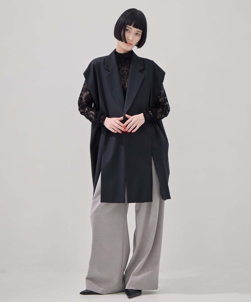 UJOH(ウジョー)の「【UJOH/ウジョー】別注 TAILORED VEST/テイラードベスト(ベスト・レディース・ベージュ/ブラック・2)」の17枚目の写真