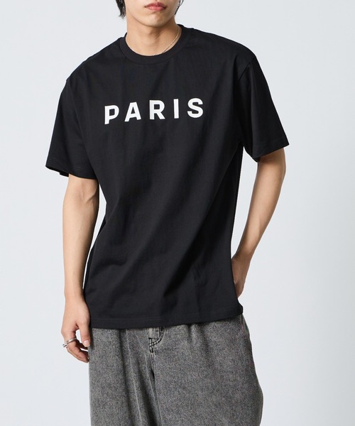 PARIS SAINT-GERMAIN（パリサンジェルマン）の「[PARIS SAINT-GERMAIN/パリ・サン＝ジェルマン] PARISロゴ ラバープリント ショートスリーブTシャツ（Tシャツ/カットソー・メンズ・ブラック/ホワイト・XL/L/M）」の2枚目の写真