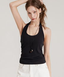 SSIN AND LEE（シンアンドリー）の「スリックホルターネックスリーブレスチャコール（Tシャツ/カットソー）」