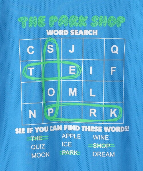 THE PARK SHOP(ザパークショップ)の「THE PARK SHOP:115~145cm /WORD SEARCH Tシャツ(Tシャツ/カットソー・キッズ・イエロー/ブルー・135/115/145/125)」の5枚目の写真