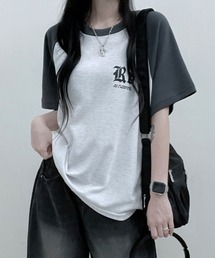 配色ラグラン半袖Tシャツ