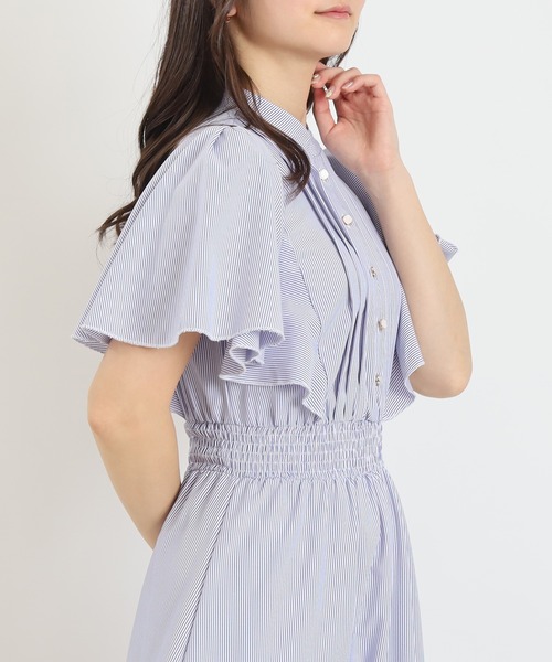 ASTORIA ODIER(アストリアオディール)の「ピンタックフレアスリーブワンピース(ワンピース・レディース・ホワイト/ネイビー/ラベンダー/ホワイト×ブルー/その他/ホワイト×ブラック/ブラウン・SMALL/MEDIUM/LARGE)」の8枚目の写真