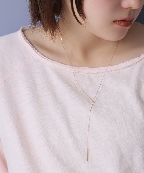 Lilas(リラ)の「プレートYチェーンネックレス K10(ネックレス・レディース・ゴールド・FREE)」の2枚目の写真