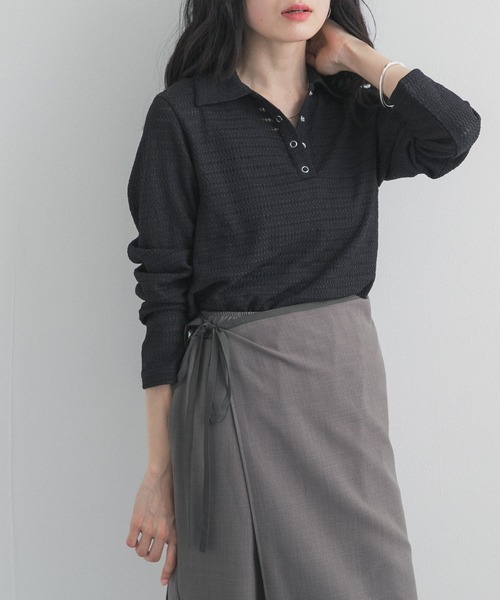 URBAN RESEARCH DOORS(アーバンリサーチドアーズ)の「カットレースシャツ(シャツ/ブラウス・レディース・ブラック/オフホワイト・FREE)」の2枚目の写真