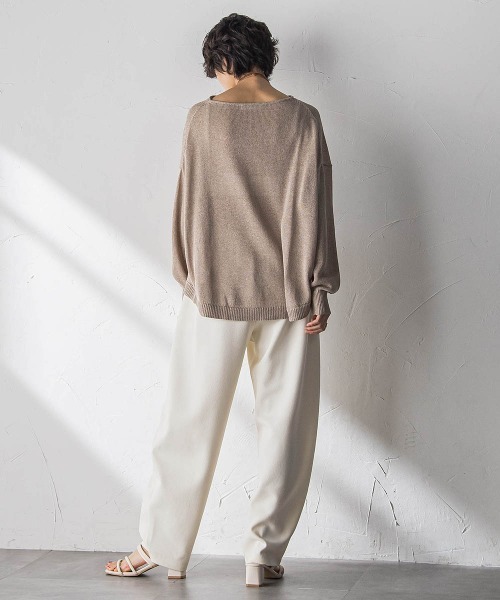 MAYSON GREY(メイソングレイ)の「ペーパーブレンドルーズニットプルオーバー(ニット/セーター・レディース・キャメル/チャコールグレー/ライトグレー・M)」の21枚目の写真