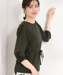 【洗濯機可/UV/3WAY】シルエットが変えられる ウエストリボンブラウス
