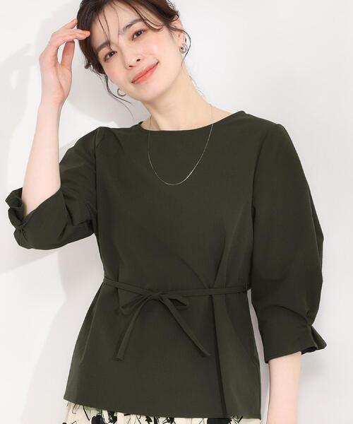 SHOO・LA・RUE（シューラルー）の「【洗濯機可/UV/3WAY】シルエットが変えられる ウエストリボンブラウス（シャツ/ブラウス・レディース・ベビーピンク/ブルー系7/チャコールグレー・04/03/02/01）」の4枚目の写真