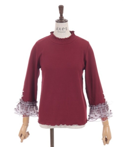 axes femme(アクシーズファム)の「苺チュールレース七分袖PO(Tシャツ/カットソー・レディース・キナリ/レッド/ブラック・FREE)」の17枚目の写真