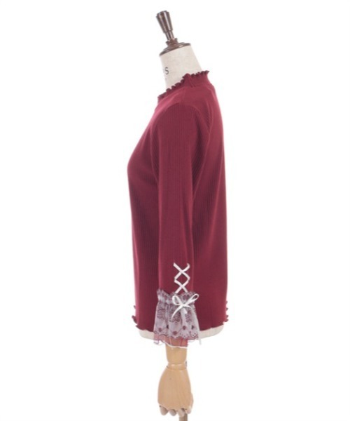 axes femme(アクシーズファム)の「苺チュールレース七分袖PO(Tシャツ/カットソー・レディース・キナリ/レッド/ブラック・FREE)」の18枚目の写真