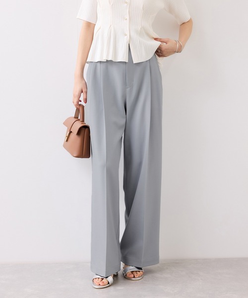 VIS（ビス）の「ベルトディティールタックワイドパンツ/イージーケア・接触冷感（その他パンツ・レディース・チャコールグレー/サックスブルー/ダークブラウン・SS/S/M）」の5枚目の写真