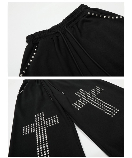 mushwear(マッシュウェア)の「スタッズクロスデザインスウェットパンツ(スウェットパンツ・メンズ・ブラック・SMALL/MEDIUM/LARGE/X-LARGE)」の7枚目の写真