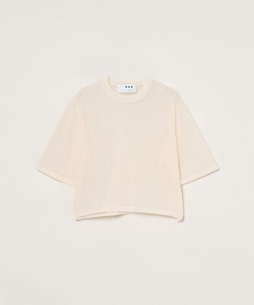 three dots(スリードッツ)の「アロア シアー Tシャツ(Tシャツ/カットソー・レディース・ベージュ系その他/パープル系その他/ベージュ系その他2/パープル/ネイビー/ブルー系その他・SMALL)」の1枚目の写真