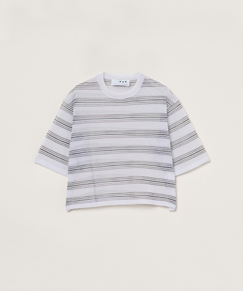 three dots(スリードッツ)の「アロア シアー Tシャツ(Tシャツ/カットソー・レディース・ベージュ系その他/パープル系その他/ベージュ系その他2/パープル/ネイビー/ブルー系その他・SMALL)」の6枚目の写真