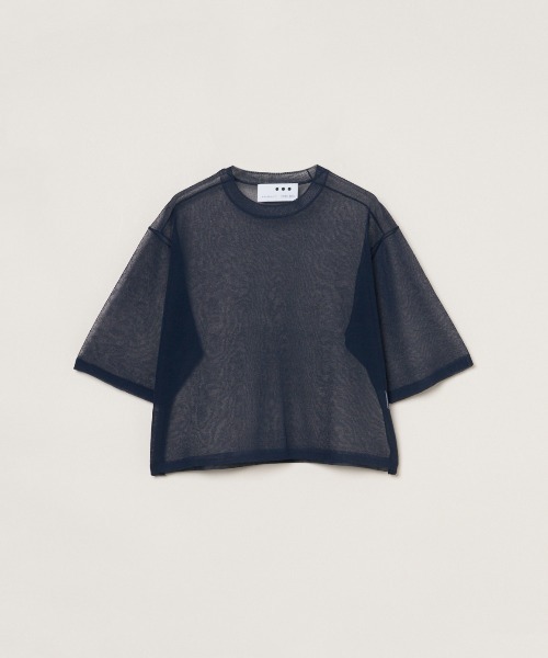 three dots(スリードッツ)の「アロア シアー Tシャツ(Tシャツ/カットソー・レディース・ベージュ系その他/パープル系その他/ベージュ系その他2/パープル/ネイビー/ブルー系その他・SMALL)」の3枚目の写真