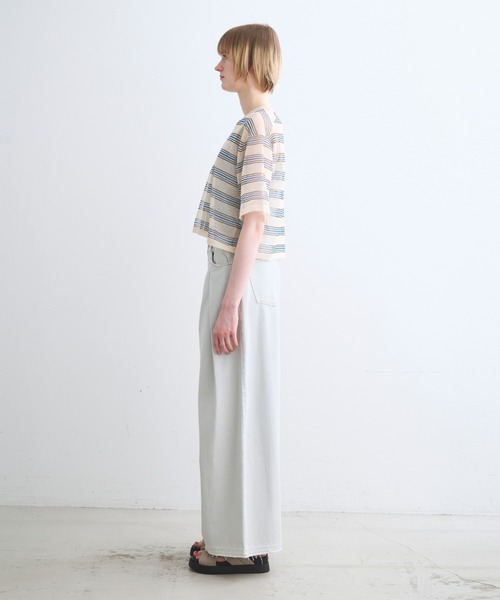 three dots(スリードッツ)の「アロア シアー Tシャツ(Tシャツ/カットソー・レディース・ベージュ系その他/パープル系その他/ベージュ系その他2/パープル/ネイビー/ブルー系その他・SMALL)」の13枚目の写真