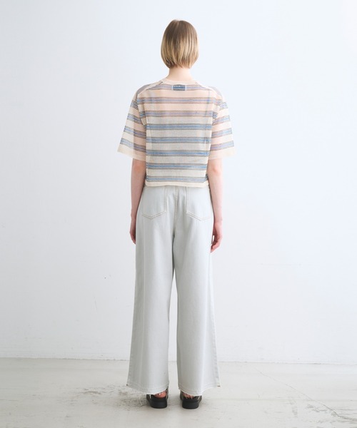three dots(スリードッツ)の「アロア シアー Tシャツ(Tシャツ/カットソー・レディース・ベージュ系その他/パープル系その他/ベージュ系その他2/パープル/ネイビー/ブルー系その他・SMALL)」の12枚目の写真