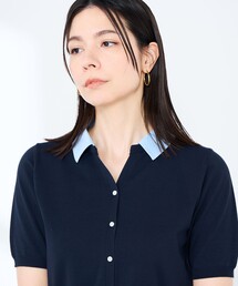 NOLLEY’S Sophi | 《手洗い可能/セットアップ対応》布帛襟取り外し可裾布帛半袖カーディガン(カーディガン/ボレロ)