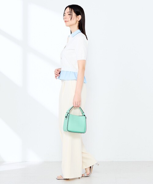 NOLLEY’S Sophi（ノーリーズソフィ）の「《手洗い可能/セットアップ対応》布帛襟取り外し可裾布帛半袖カーディガン（カーディガン/ボレロ・レディース・ダークネイビー/オフホワイト・38）」の22枚目の写真