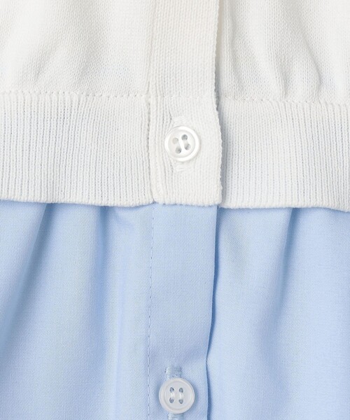 NOLLEY’S Sophi（ノーリーズソフィ）の「《手洗い可能/セットアップ対応》布帛襟取り外し可裾布帛半袖カーディガン（カーディガン/ボレロ・レディース・ダークネイビー/オフホワイト・38）」の12枚目の写真