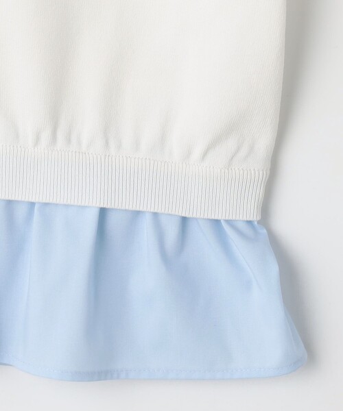 NOLLEY’S Sophi（ノーリーズソフィ）の「《手洗い可能/セットアップ対応》布帛襟取り外し可裾布帛半袖カーディガン（カーディガン/ボレロ・レディース・ダークネイビー/オフホワイト・38）」の16枚目の写真