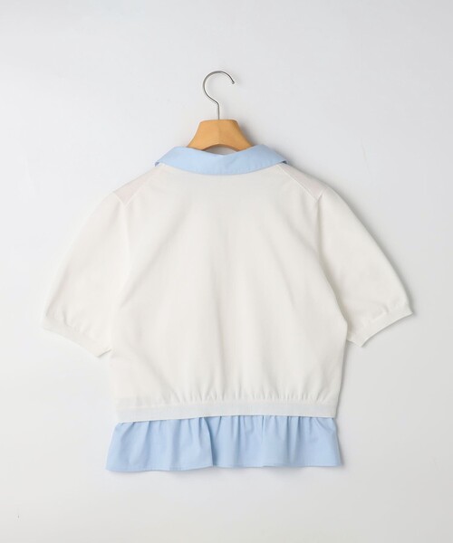 NOLLEY’S Sophi（ノーリーズソフィ）の「《手洗い可能/セットアップ対応》布帛襟取り外し可裾布帛半袖カーディガン（カーディガン/ボレロ・レディース・ダークネイビー/オフホワイト・38）」の17枚目の写真