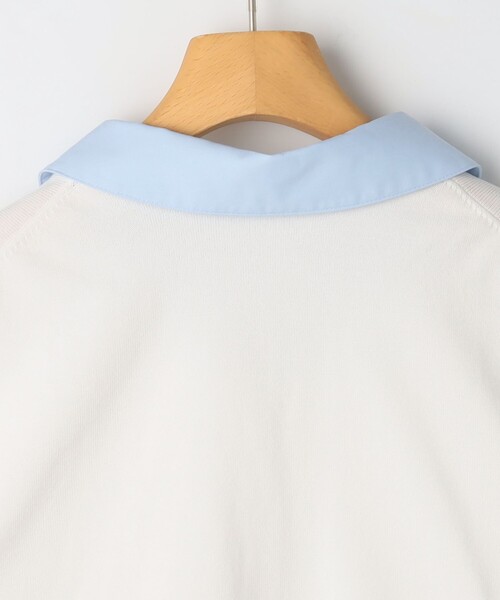 NOLLEY’S Sophi（ノーリーズソフィ）の「《手洗い可能/セットアップ対応》布帛襟取り外し可裾布帛半袖カーディガン（カーディガン/ボレロ・レディース・ダークネイビー/オフホワイト・38）」の18枚目の写真