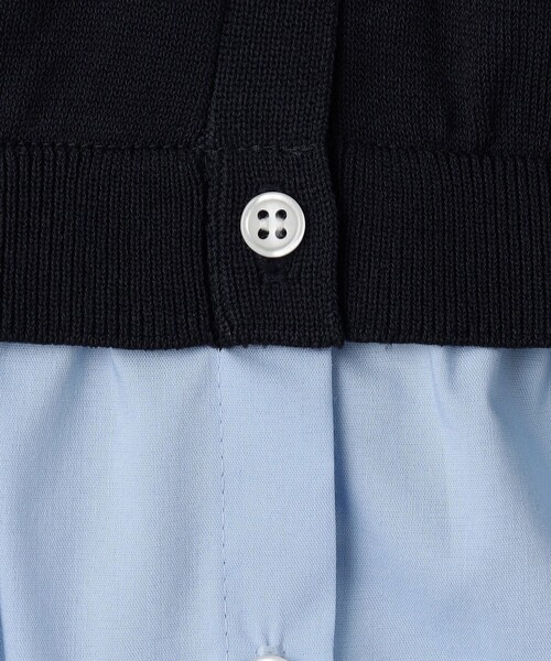 NOLLEY’S Sophi（ノーリーズソフィ）の「《手洗い可能/セットアップ対応》布帛襟取り外し可裾布帛半袖カーディガン（カーディガン/ボレロ・レディース・ダークネイビー/オフホワイト・38）」の19枚目の写真