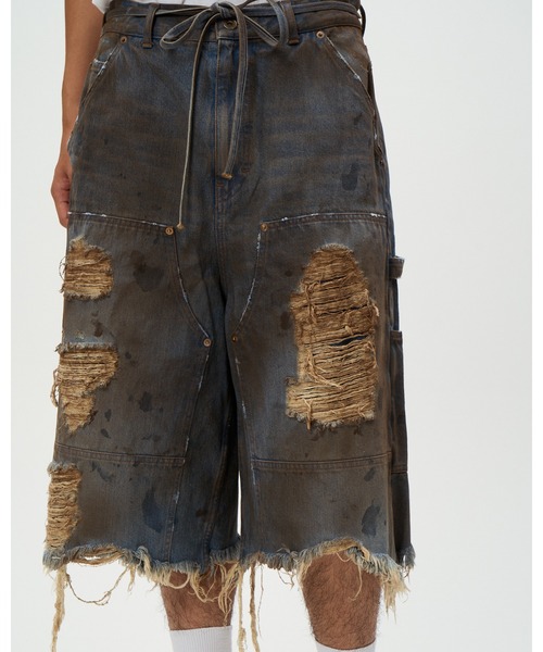 DISCOVERED(ディスカバード)の「DOUBLE KNEE DENIM SHORTS(デニムパンツ・メンズ・ブラック/インディゴブルー・LARGE/SMALL)」の10枚目の写真