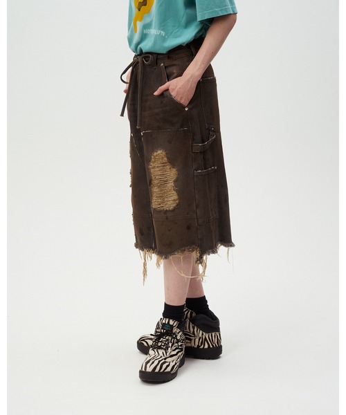 DISCOVERED(ディスカバード)の「DOUBLE KNEE DENIM SHORTS(デニムパンツ・メンズ・ブラック/インディゴブルー・LARGE/SMALL)」の13枚目の写真