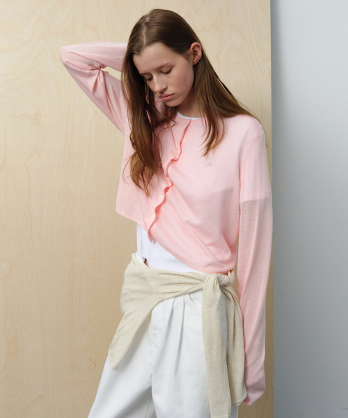 LEVAR(レバー)の「Light Linen Cardigan - Colar Pink(ニット/セーター・レディース・その他・FREE)」の2枚目の写真