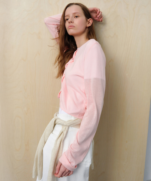LEVAR(レバー)の「Light Linen Cardigan - Colar Pink(ニット/セーター・レディース・その他・FREE)」の3枚目の写真