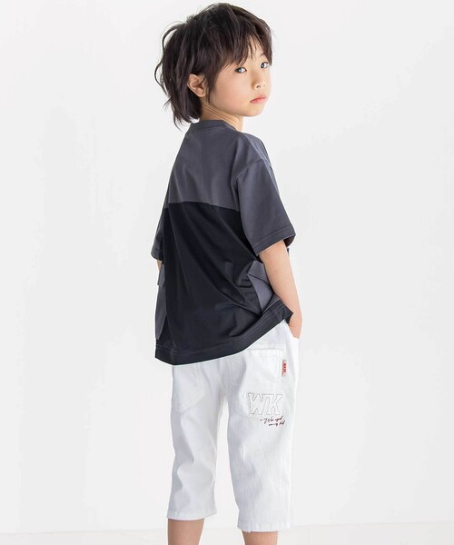 WASK(ワスク)の「【接触冷感】メッシュ切替 ビッグシルエットTシャツ(Tシャツ/カットソー・キッズ・グレー/ブラック・150cm/140cm/160cm)」の10枚目の写真