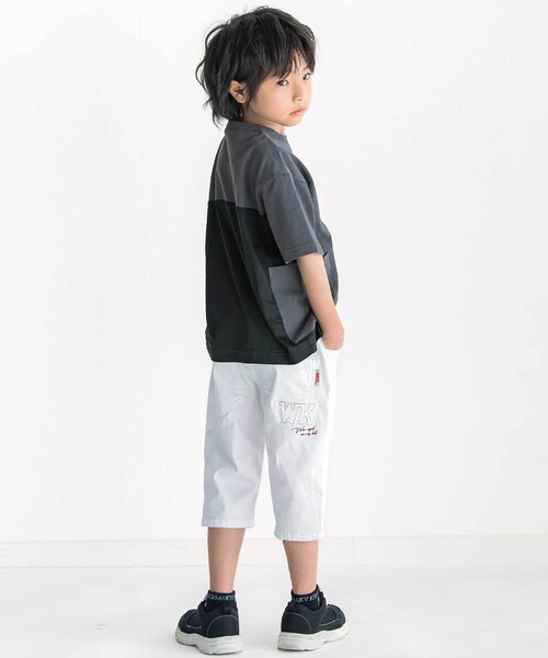 WASK(ワスク)の「【接触冷感】メッシュ切替 ビッグシルエットTシャツ(Tシャツ/カットソー・キッズ・グレー/ブラック・150cm/140cm/160cm)」の11枚目の写真