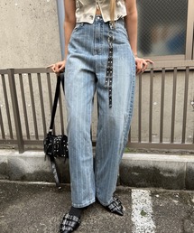 Figments（フィグメンツ）の「スターストライプワークデニム（デニムパンツ）」