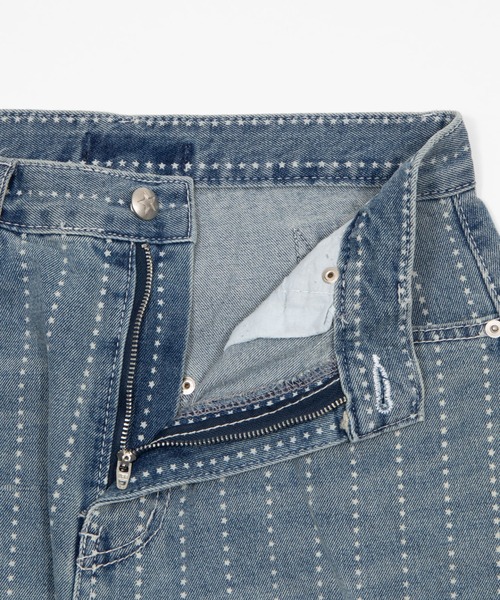 Figments(フィグメンツ)の「スターストライプワークデニム(デニムパンツ・レディース・インディゴブルー・SMALL/MEDIUM/LARGE)」の9枚目の写真