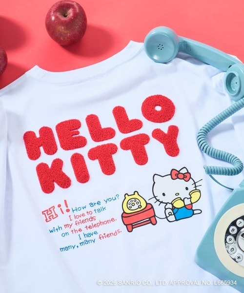 ハローキティコラボ（ハローキティコラボ）の「【Ocean Pacific×ハローキティ】レディースハローキティ×OP ビッグTシャツ　バックプリント（Tシャツ/カットソー・レディース・ホワイト/ブルー/チャコールグレー・LARGE/X-LARGE/MEDIUM）」の2枚目の写真