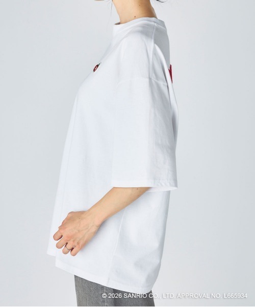 ハローキティコラボ（ハローキティコラボ）の「【Ocean Pacific×ハローキティ】レディースハローキティ×OP ビッグTシャツ　バックプリント（Tシャツ/カットソー・レディース・ホワイト/ブルー/チャコールグレー・LARGE/X-LARGE/MEDIUM）」の14枚目の写真