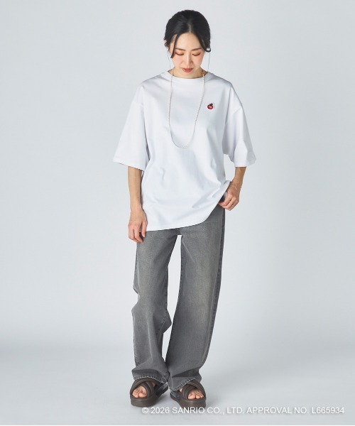ハローキティコラボ（ハローキティコラボ）の「【Ocean Pacific×ハローキティ】レディースハローキティ×OP ビッグTシャツ　バックプリント（Tシャツ/カットソー・レディース・ホワイト/ブルー/チャコールグレー・LARGE/X-LARGE/MEDIUM）」の18枚目の写真