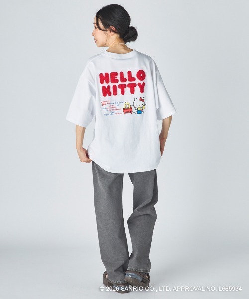 ハローキティコラボ（ハローキティコラボ）の「【Ocean Pacific×ハローキティ】レディースハローキティ×OP ビッグTシャツ　バックプリント（Tシャツ/カットソー・レディース・ホワイト/ブルー/チャコールグレー・LARGE/X-LARGE/MEDIUM）」の19枚目の写真