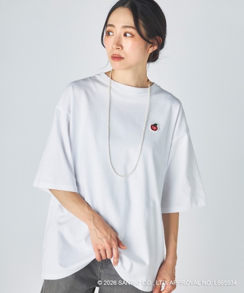 ハローキティコラボ（ハローキティコラボ）の「【Ocean Pacific×ハローキティ】レディースハローキティ×OP ビッグTシャツ　バックプリント（Tシャツ/カットソー・レディース・ホワイト/ブルー/チャコールグレー・LARGE/X-LARGE/MEDIUM）」の22枚目の写真