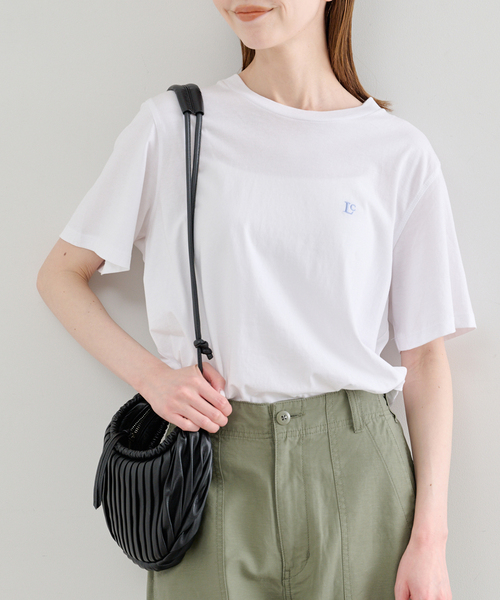 LOW CLASSIC（ロウ　クラシック）の「LOW CLASSIC Lc / ロウ クラシック エルシー Lc BASIC T-SHIRT（Tシャツ/カットソー・レディース・ホワイト/ブラック・SMALL）」の5枚目の写真
