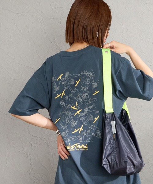 WILD THINGS（ワイルドシングス）の「[WILD THINGS/ワイルドシングス] 80S CLIMBER バックプリント ショートスリーブTシャツ（Tシャツ/カットソー・レディース・ブラック/ホワイト/ネイビー・M/L/XL）」の3枚目の写真