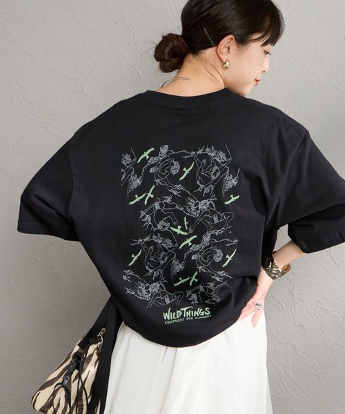 WILD THINGS（ワイルドシングス）の「[WILD THINGS/ワイルドシングス] 80S CLIMBER バックプリント ショートスリーブTシャツ（Tシャツ/カットソー・レディース・ブラック/ホワイト/ネイビー・M/L/XL）」の2枚目の写真