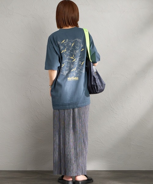 WILD THINGS（ワイルドシングス）の「[WILD THINGS/ワイルドシングス] 80S CLIMBER バックプリント ショートスリーブTシャツ（Tシャツ/カットソー・レディース・ブラック/ホワイト/ネイビー・M/L/XL）」の5枚目の写真