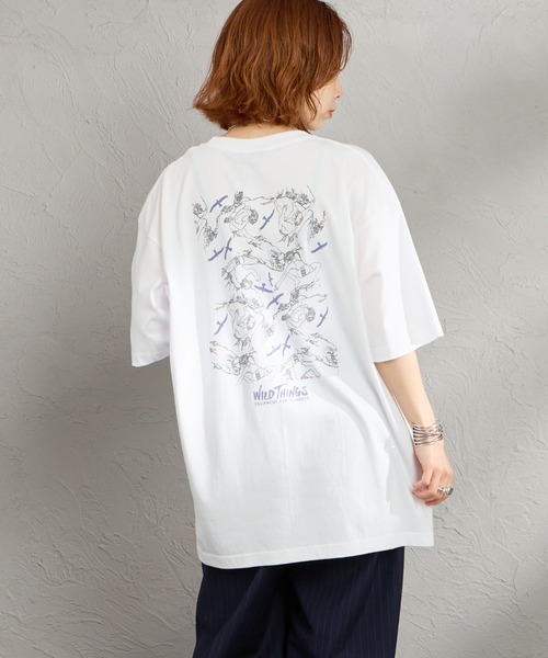 WILD THINGS（ワイルドシングス）の「[WILD THINGS/ワイルドシングス] 80S CLIMBER バックプリント ショートスリーブTシャツ（Tシャツ/カットソー・レディース・ブラック/ホワイト/ネイビー・M/L/XL）」の15枚目の写真