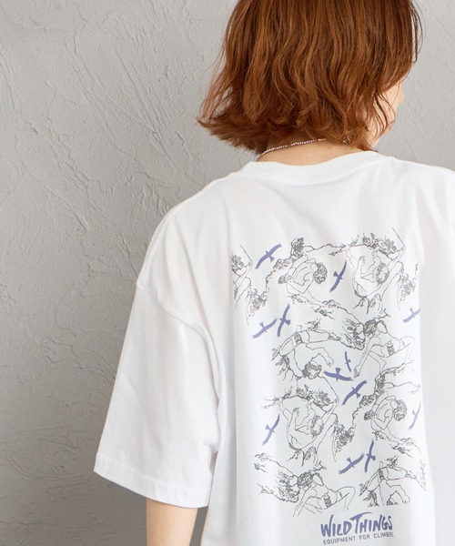 WILD THINGS（ワイルドシングス）の「[WILD THINGS/ワイルドシングス] 80S CLIMBER バックプリント ショートスリーブTシャツ（Tシャツ/カットソー・レディース・ブラック/ホワイト/ネイビー・M/L/XL）」の20枚目の写真